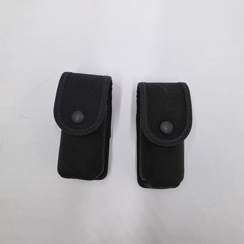 2 Uncle Mikes Flashlight/OC Black Nylon Snap Closure Duty Belt Accessory